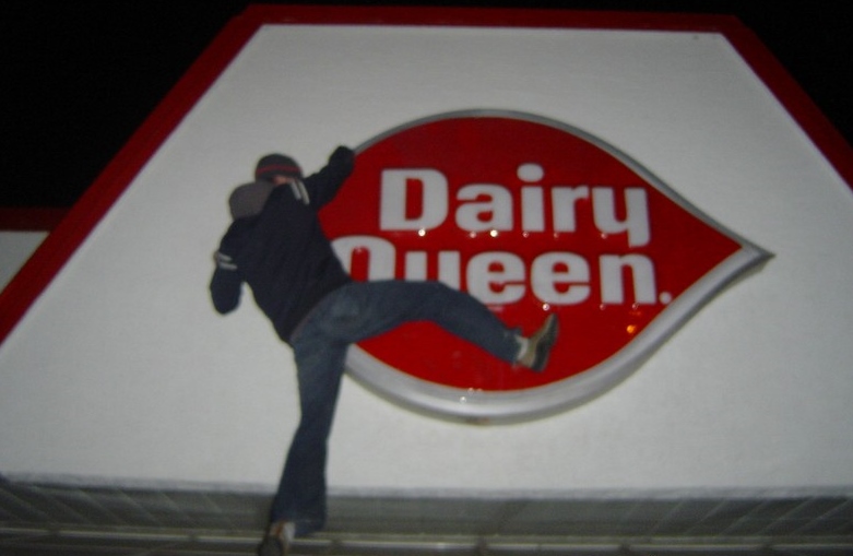 Man attacking Dairy Queen